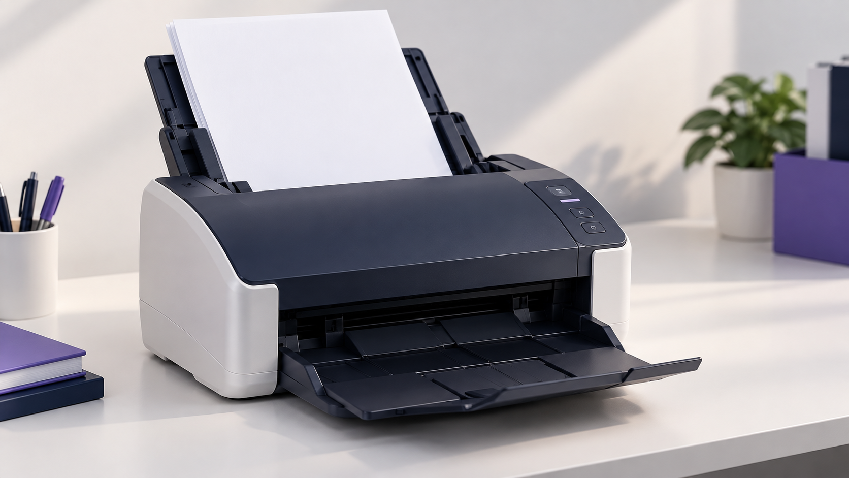 Foto ilustrativa de um scanner de documentos sem marca
